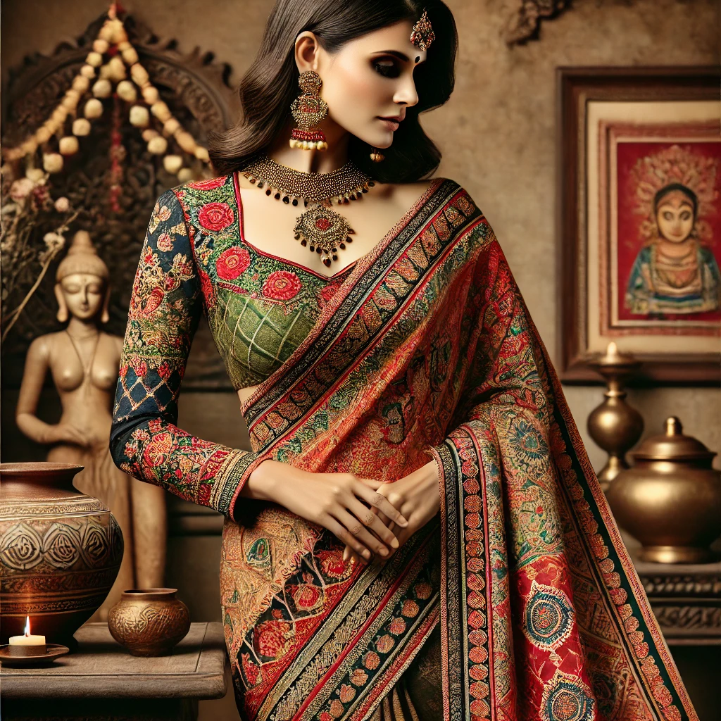 Diwali 2024 ethnic wear with a modern twist – pre-stitched saree with an asymmetrical blouse